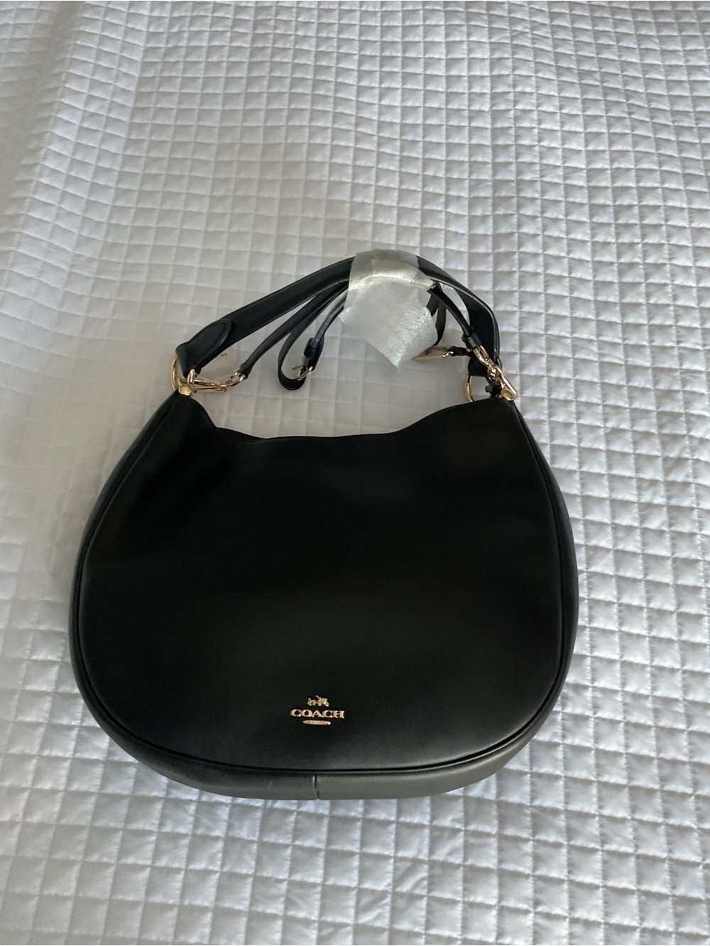 NWT Coach Black Leather Shoulder Nomad Hobo with Gold Hardware 36026